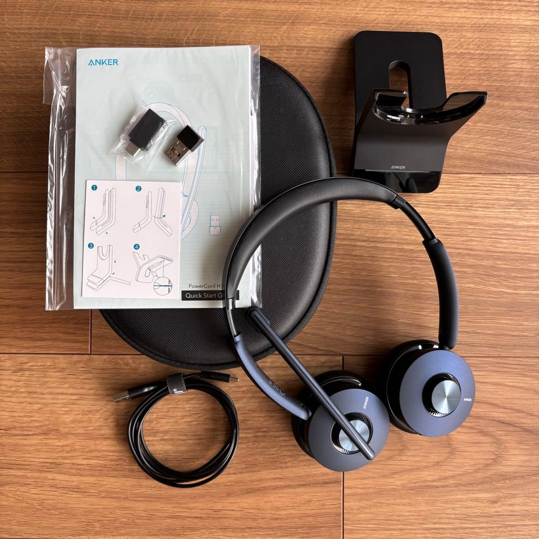 Anker PowerConf H700 ワイヤレスヘッドセット 充電器付き