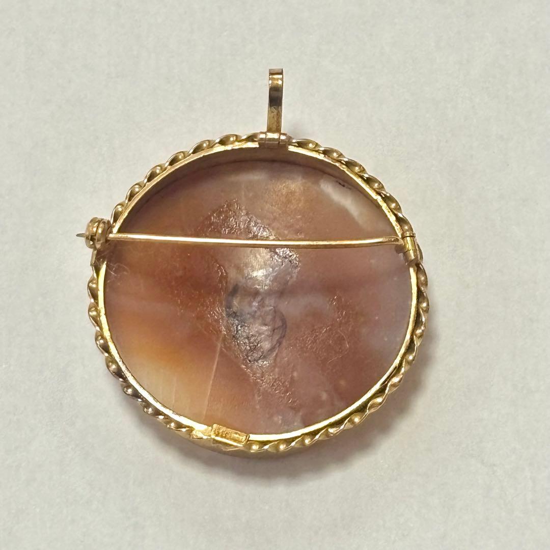 イタリア　カメオ　K12 ブローチ　ペンダントトップ　ネックレス