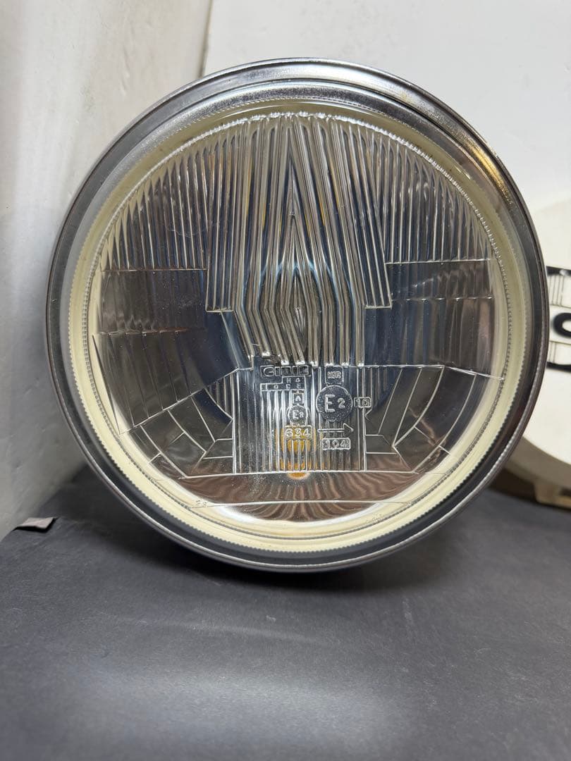 当時物希少シビエ凹みレンズ付きヘッドライト　KH250純正ライトケース付き