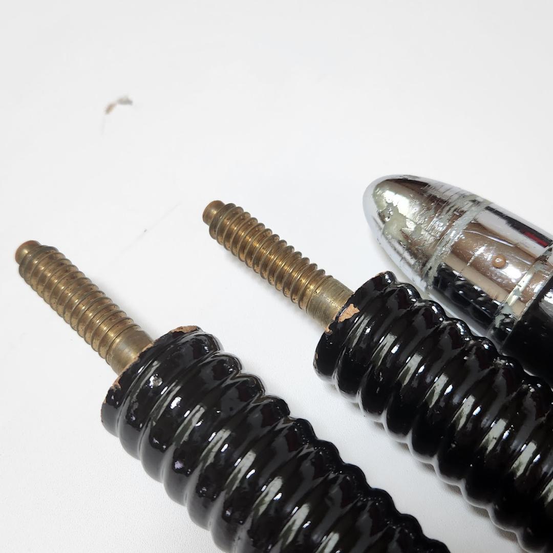 旗棒・旗用トランク・三脚　セット　黒塗千段巻棒・金ネジ式　中古品