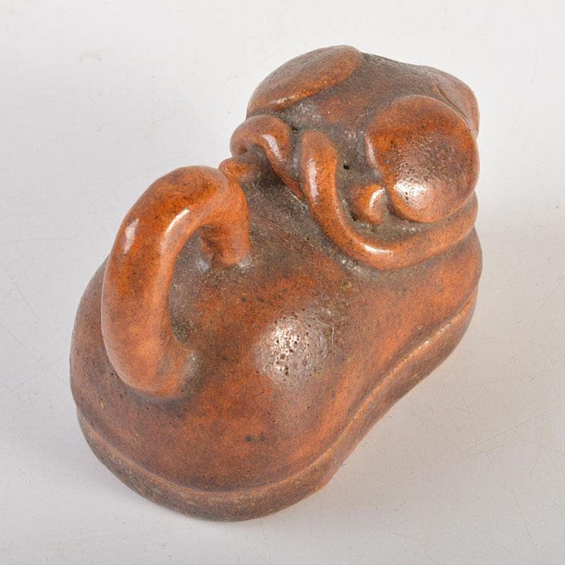 茶道具　大樋焼　九代　大樋長左衛門作　干支　戌　香合　共箱　C　6828