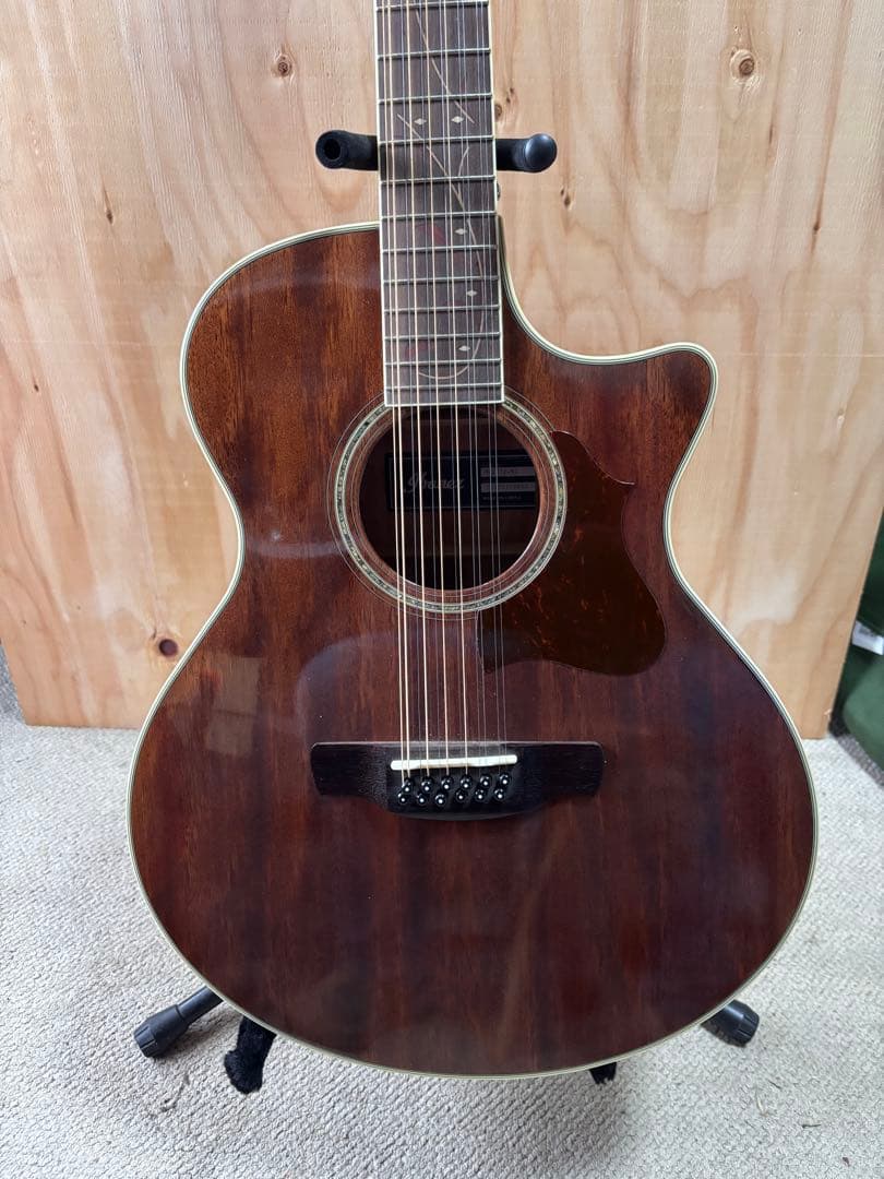 Ibanez オールマホガニー　トップ単板12弦 エレアコ　純正ギグケース付
