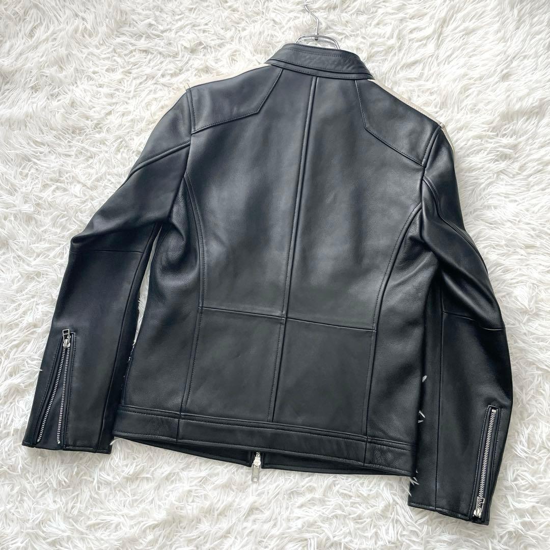 美品✨Rattle Trap シングルライダースジャケット 羊革 サイドラインM