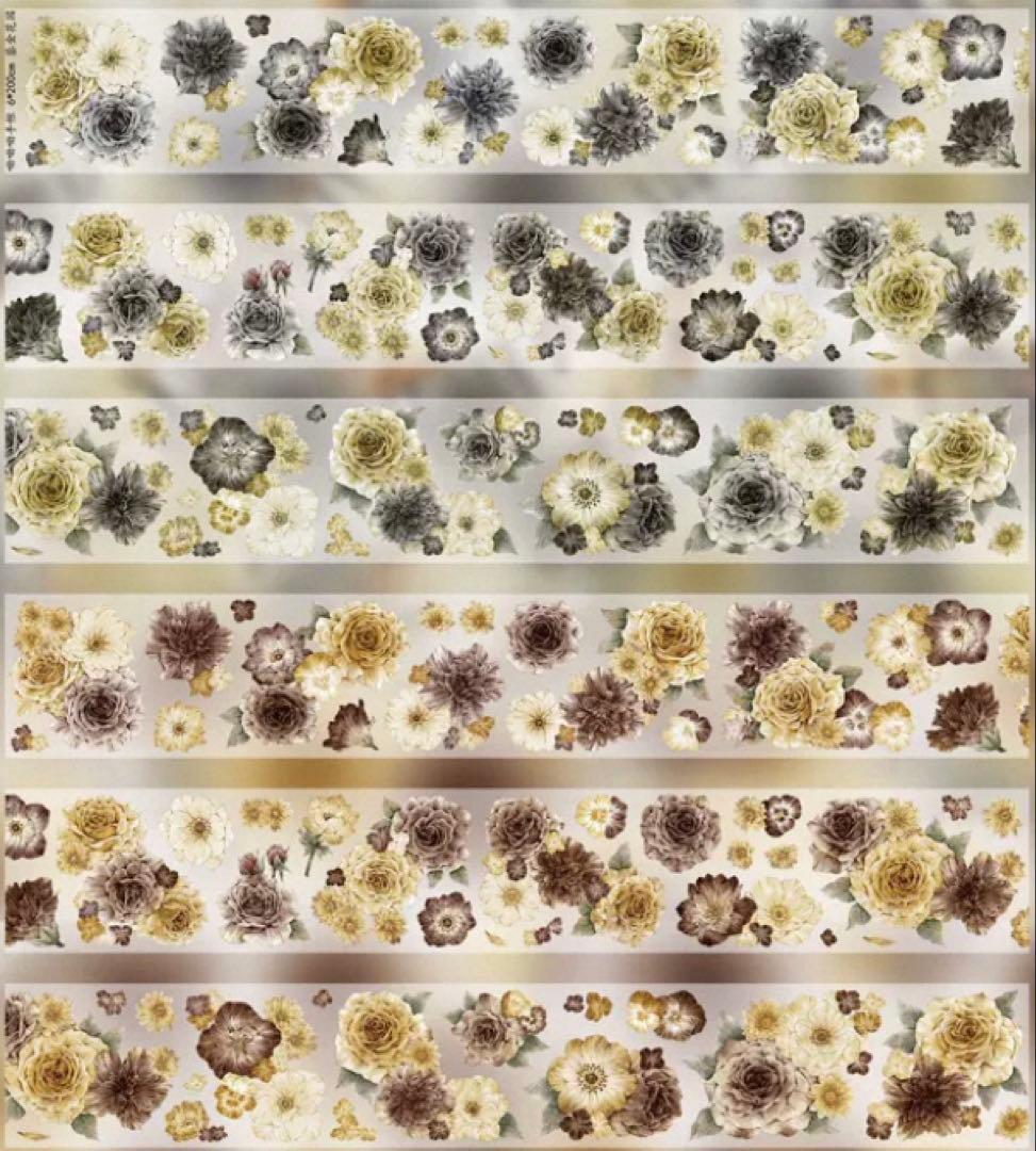 PET 鎏金花园 6cm×4m 海外マスキングテープ　海外マステ　花