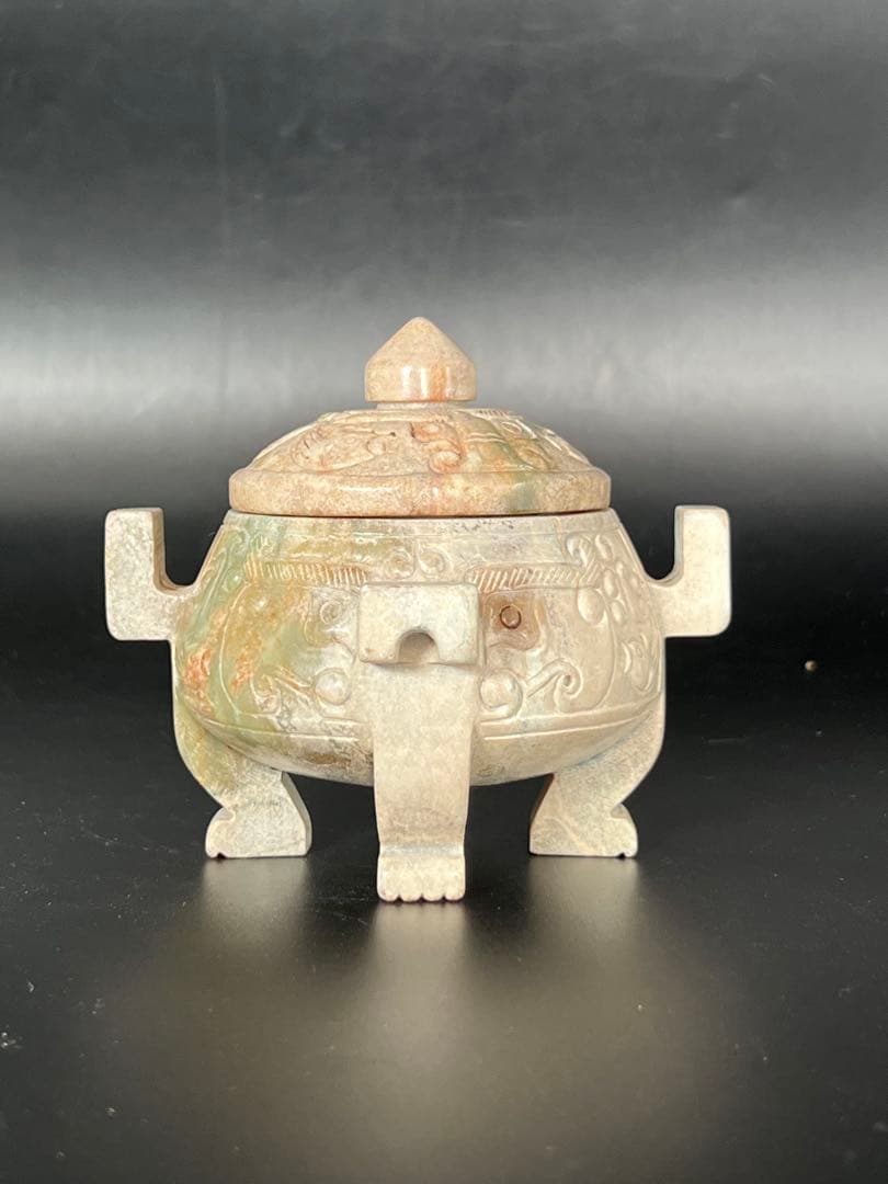 極上 古美術　玉香炉 中国清時代　重さ593g