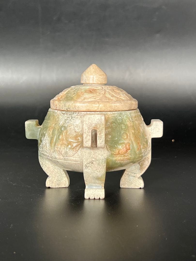 極上 古美術　玉香炉 中国清時代　重さ593g