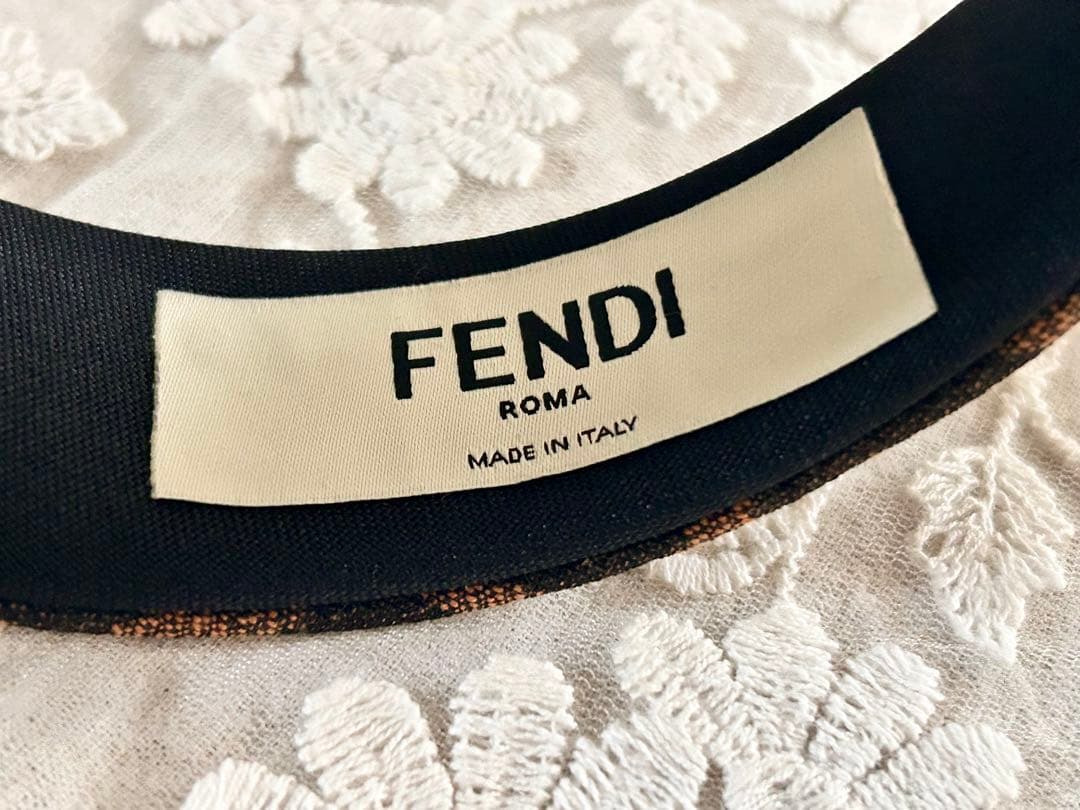 フェンディ FENDI カチューシャ ヘアバンド ブラウン ★一点物