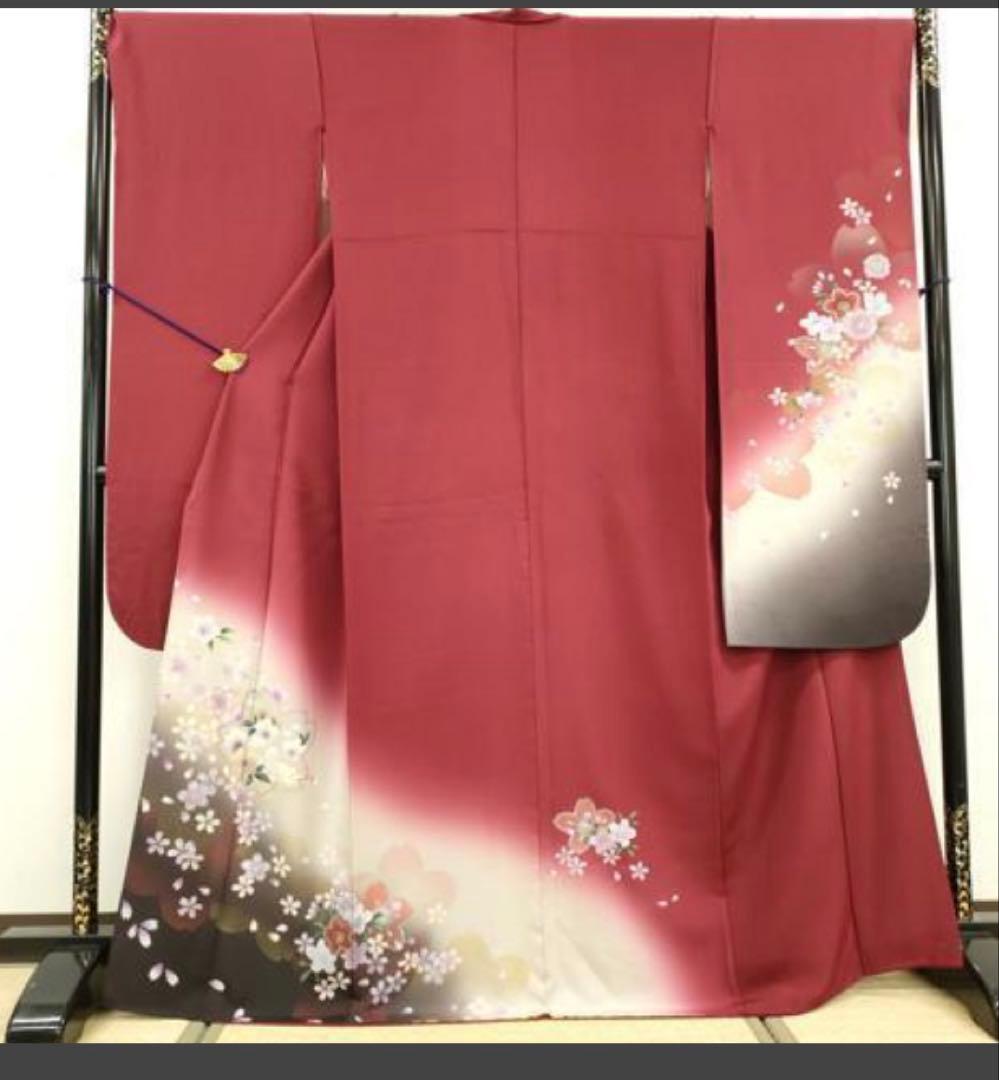 振袖フルセット6点サイズＬ跳兎　舞桜　暈し染　銀彩　正絹