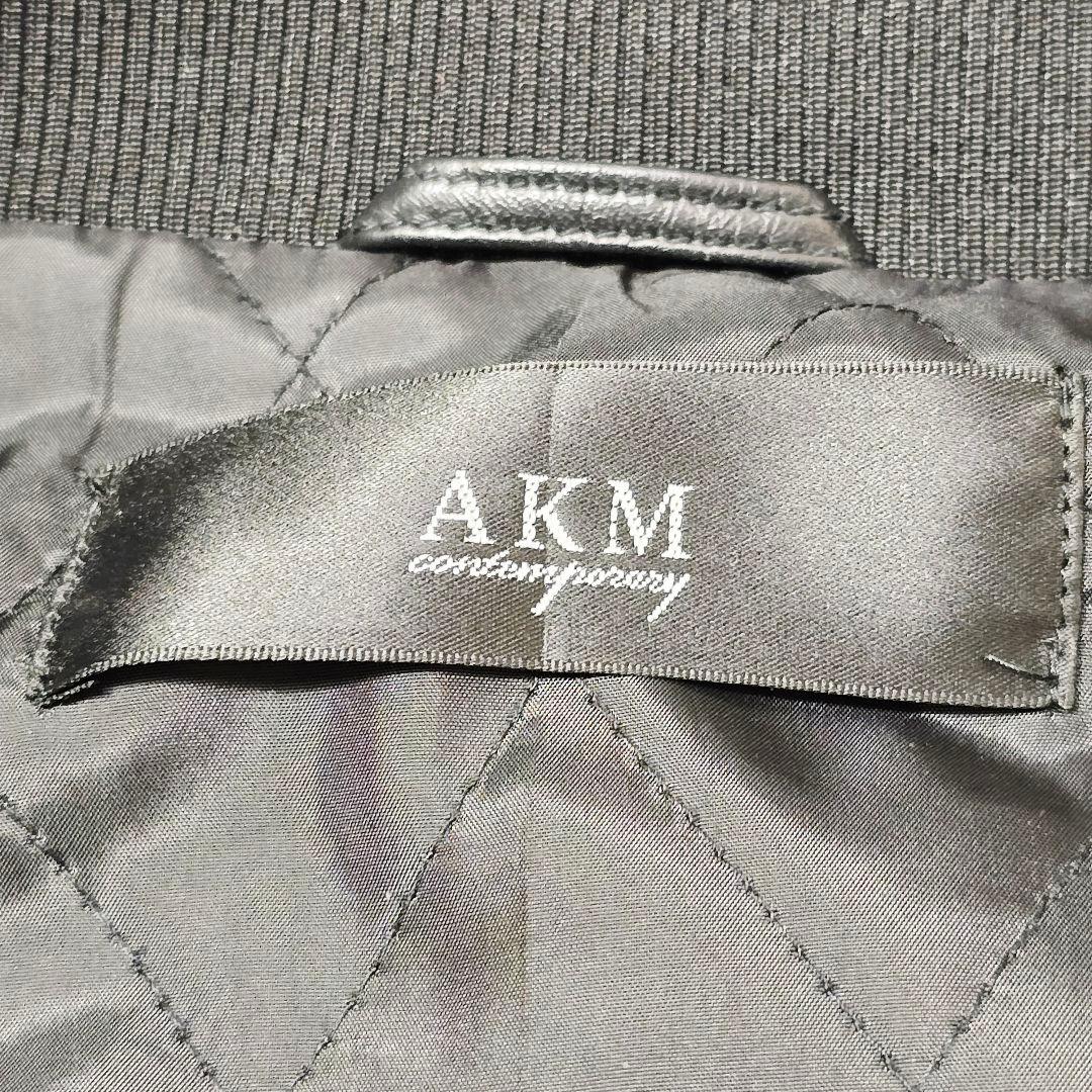 AKM シングルライダースジャケット レザージャケット ブラック XL