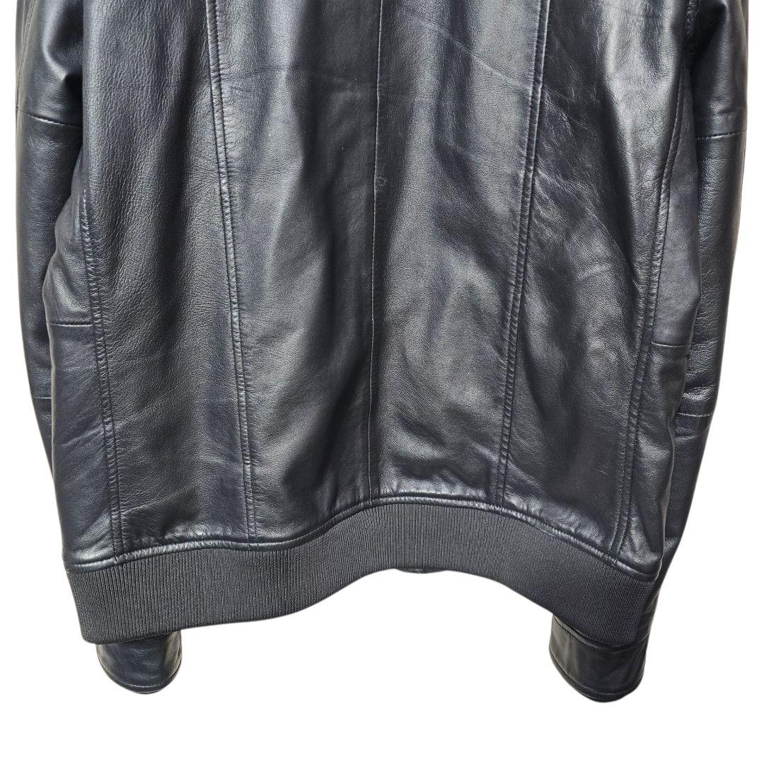 AKM シングルライダースジャケット レザージャケット ブラック XL