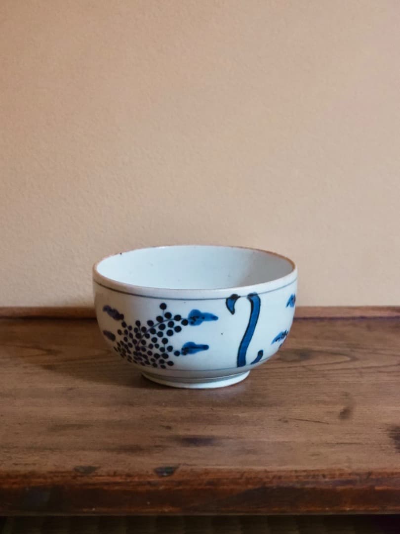 古伊万里　江户～明治時期　染付　茶碗　茶道具　古道具　Q2310