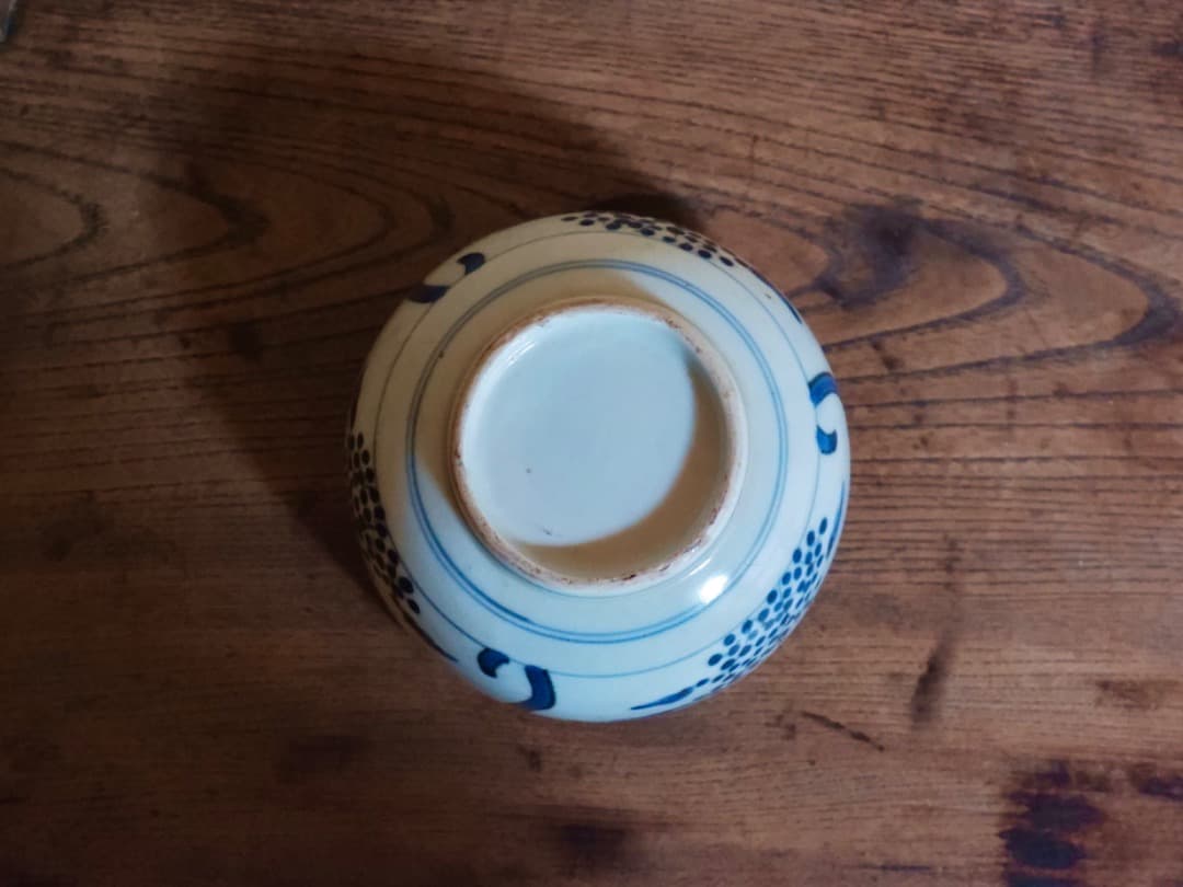 古伊万里　江户～明治時期　染付　茶碗　茶道具　古道具　Q2310