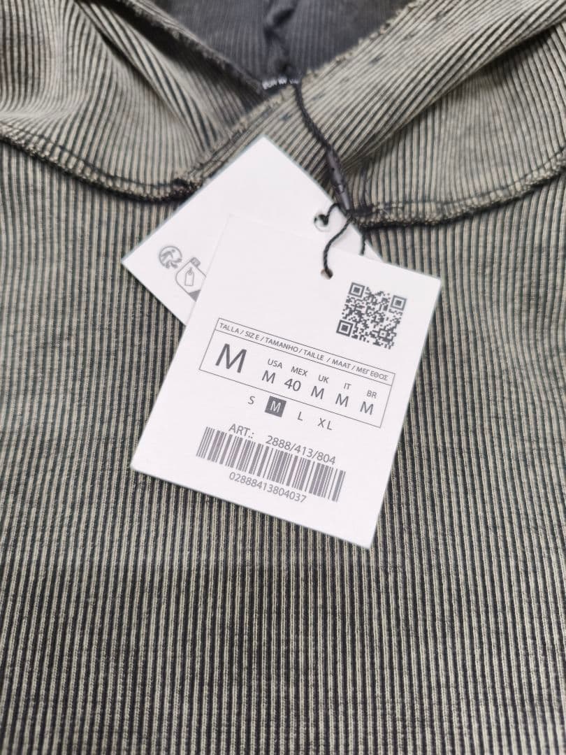 ZARAザラ ヴィンテージ エフェクト リブ クロップド フーディ セットアップ