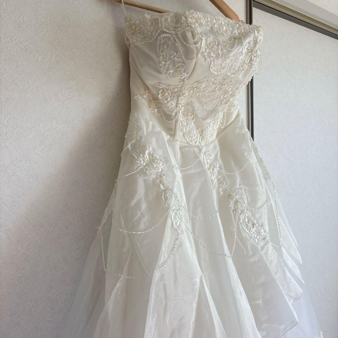 white dress 約9号 約Mサイズ(ウエディング結婚式・発表会・演奏会