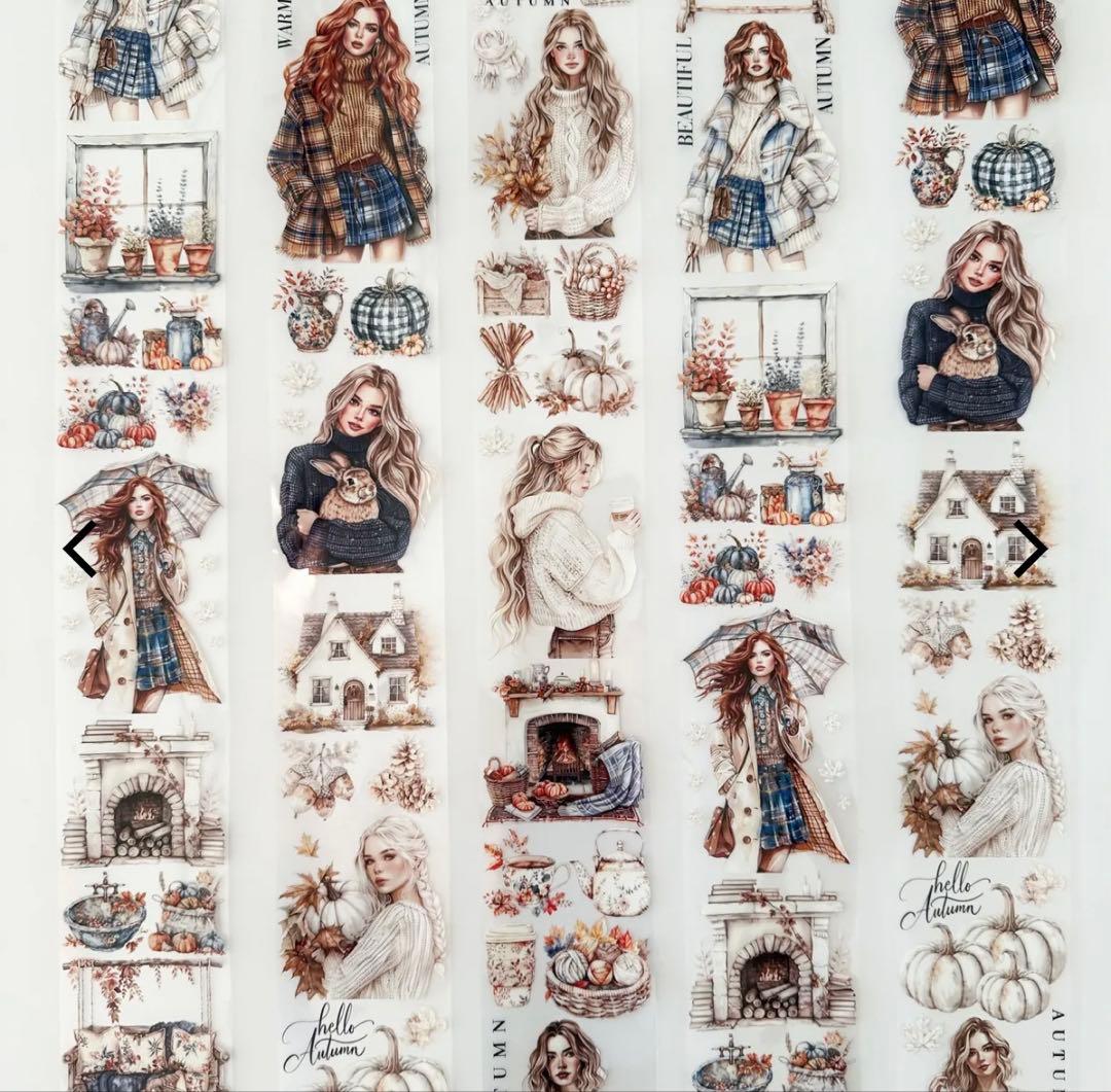 onwise マスキングテープ8個セット コラージュ 花 girl