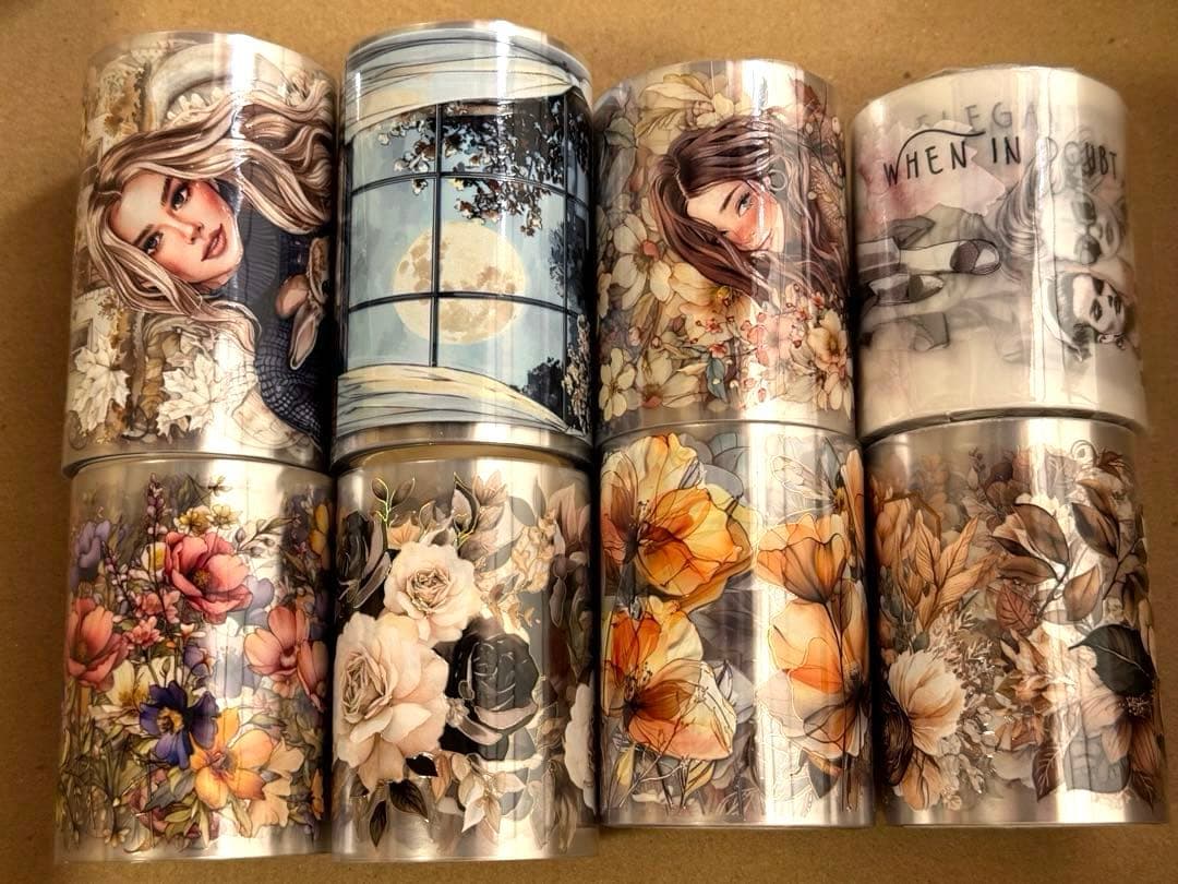 onwise マスキングテープ8個セット コラージュ 花 girl