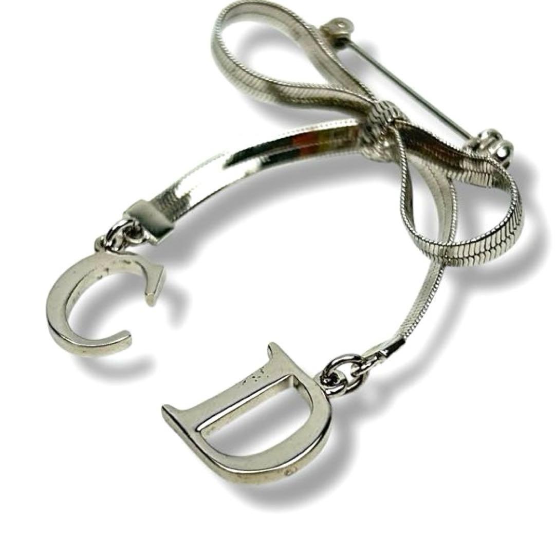 【希少】Christian Dior ブローチ リボンモチーフ ブローチ