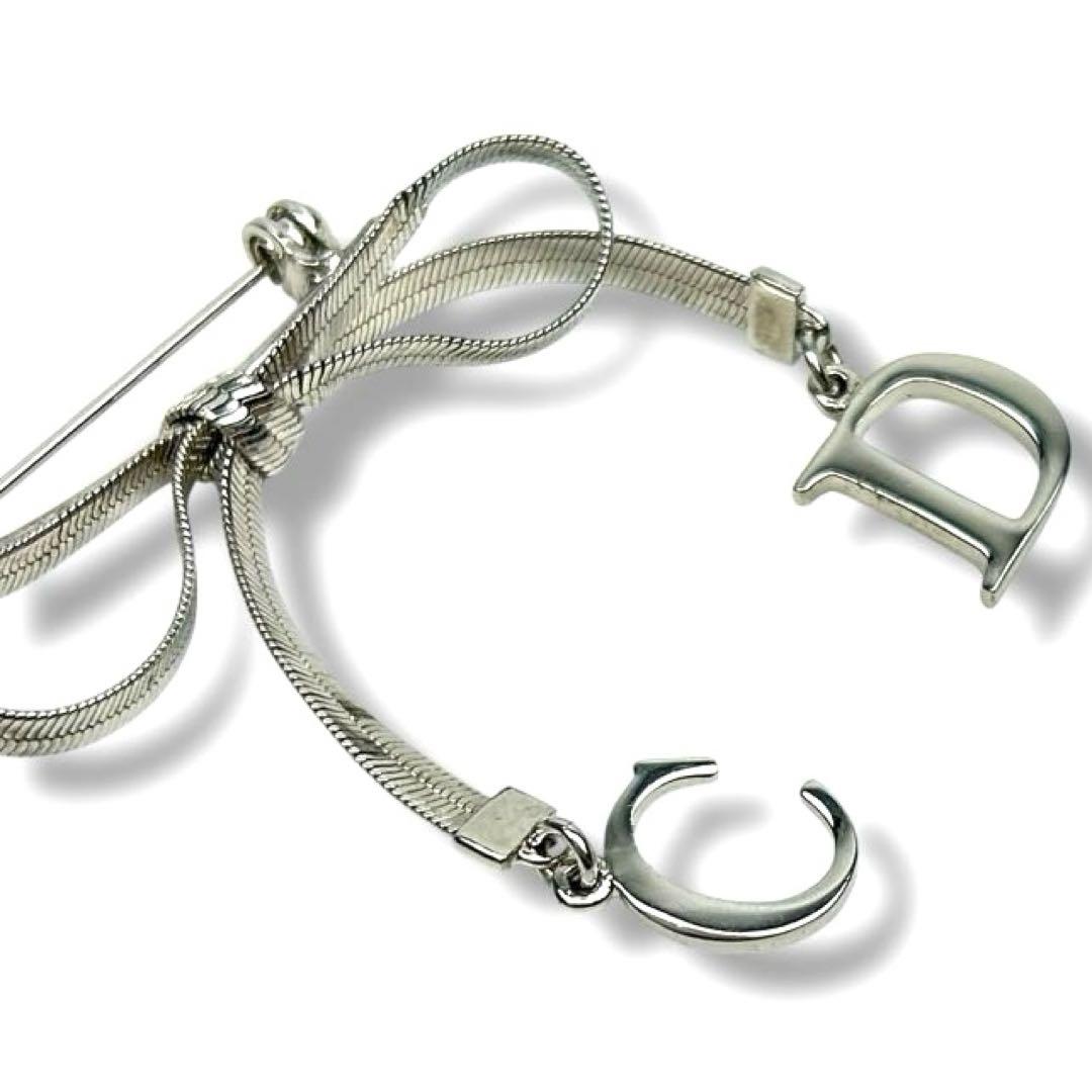 【希少】Christian Dior ブローチ リボンモチーフ ブローチ