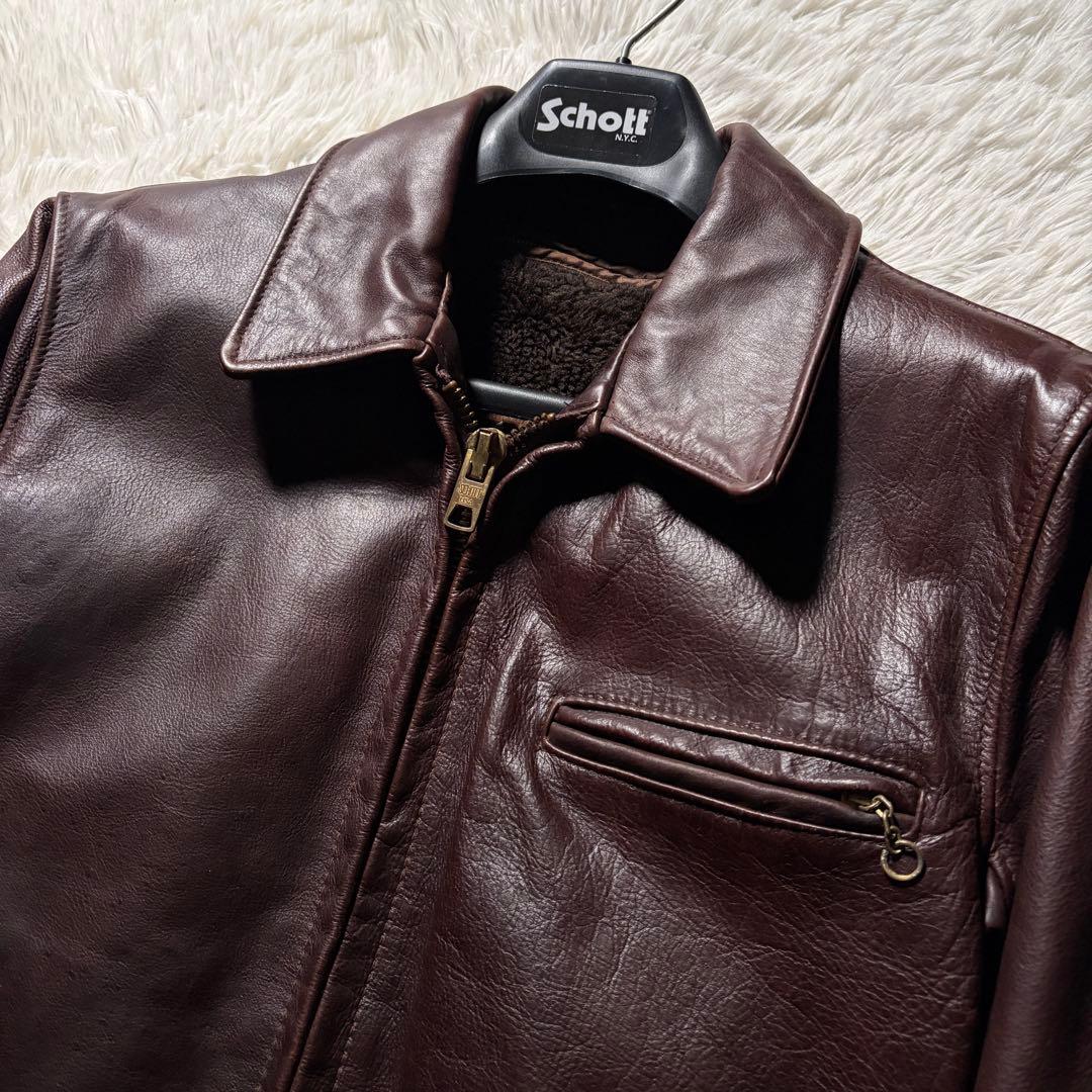 美品/希少✨schott トラッカージャケット　642VS 赤茶　本革　36