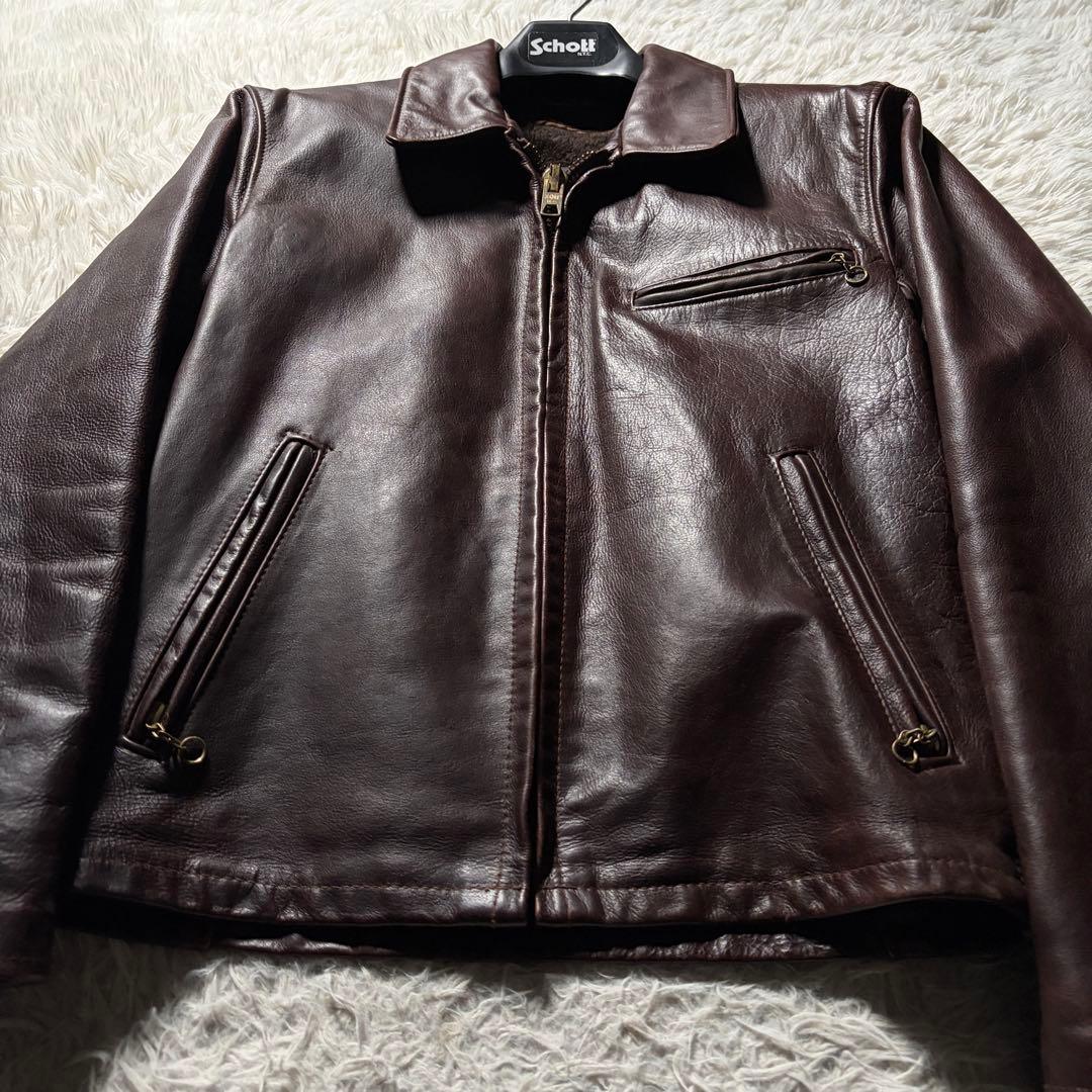 美品/希少✨schott トラッカージャケット　642VS 赤茶　本革　36