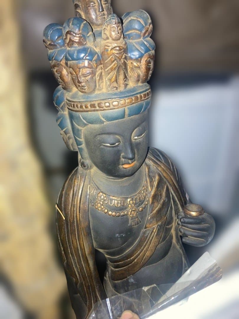 多頭の木製仏像 約65cm