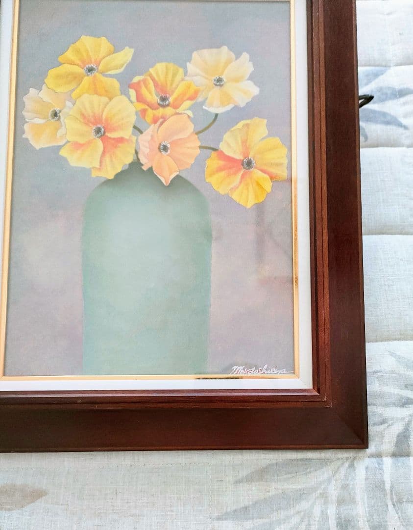 渋谷誠 「ポピー」 油彩 F4 額装