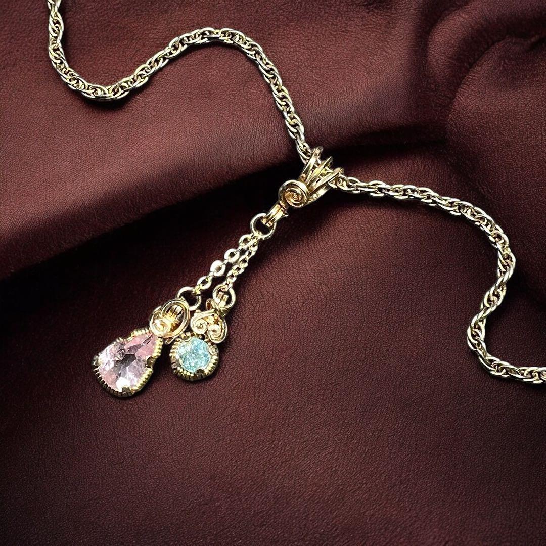 【for ☆彩テラス☆様】パライバトルマリン＆ピンクトルマリン・チェーン・丸カン