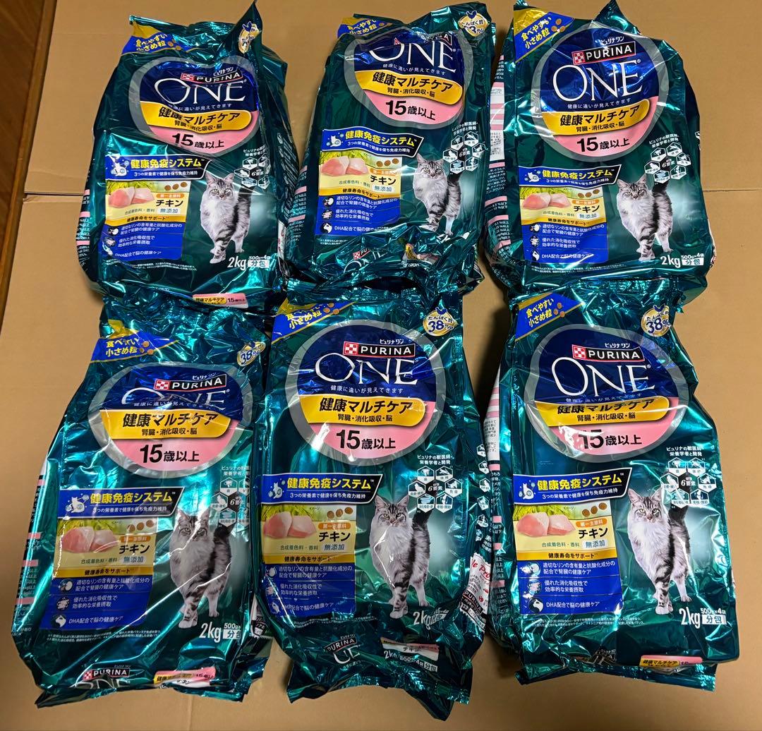 ピュリナワンキャット ドライ 健康マルチケア 15歳以上 チキン2kg×6袋