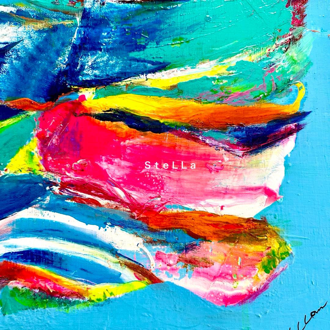 現代アート 大型 ブルー アートパネル カラフル 壁掛け 北欧 Ｆ10 おしゃれ