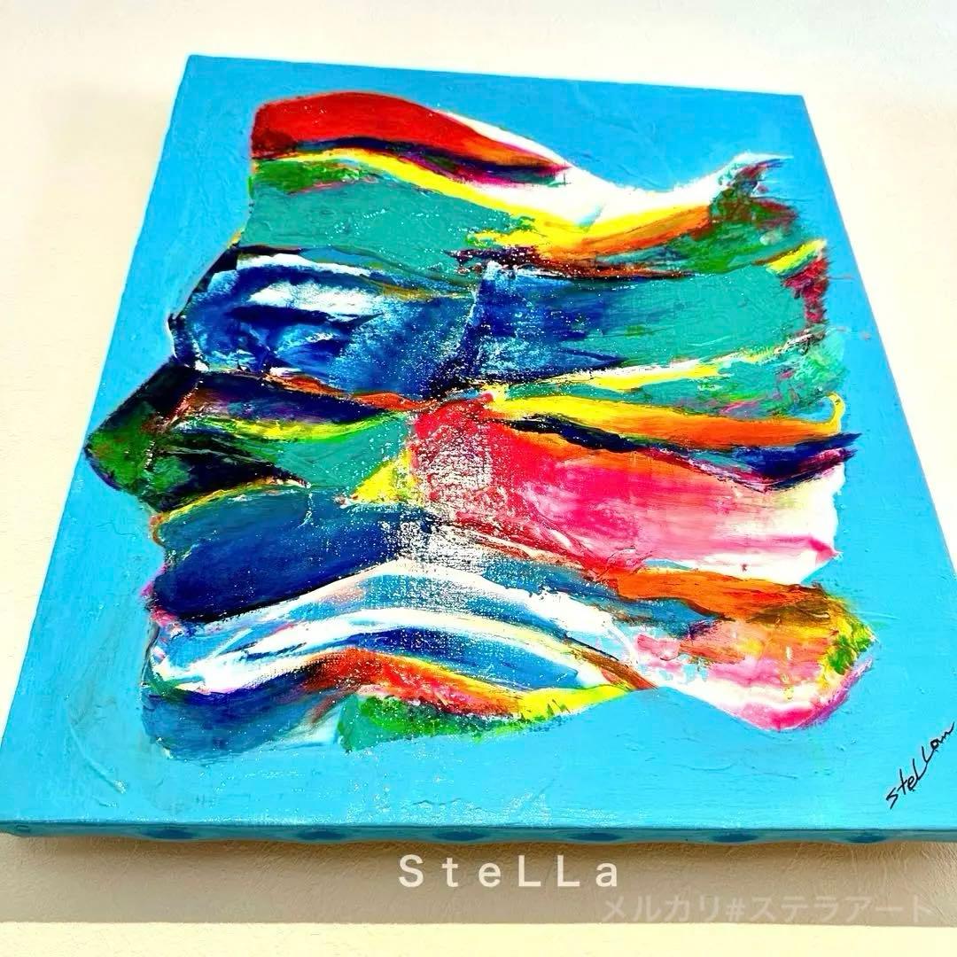 現代アート 大型 ブルー アートパネル カラフル 壁掛け 北欧 Ｆ10 おしゃれ