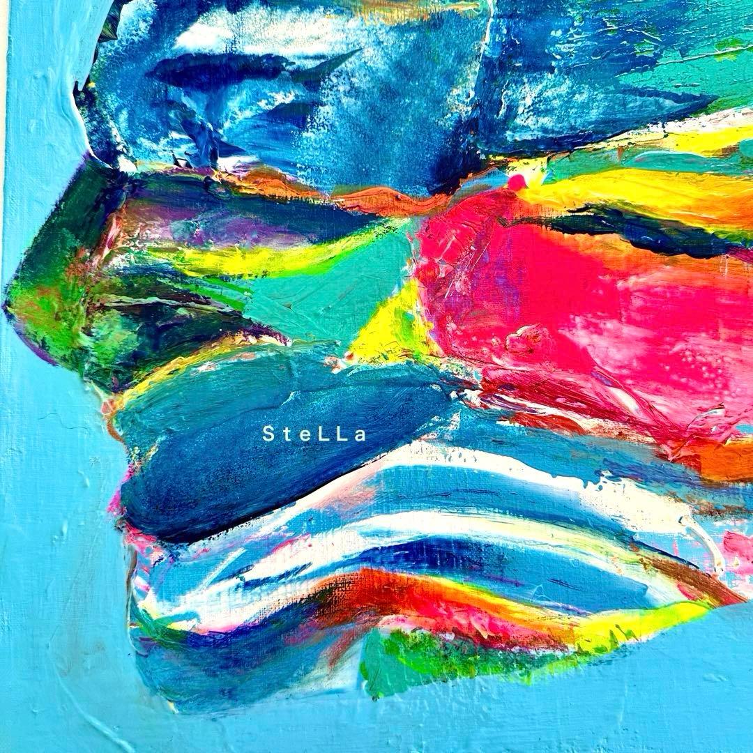 現代アート 大型 ブルー アートパネル カラフル 壁掛け 北欧 Ｆ10 おしゃれ