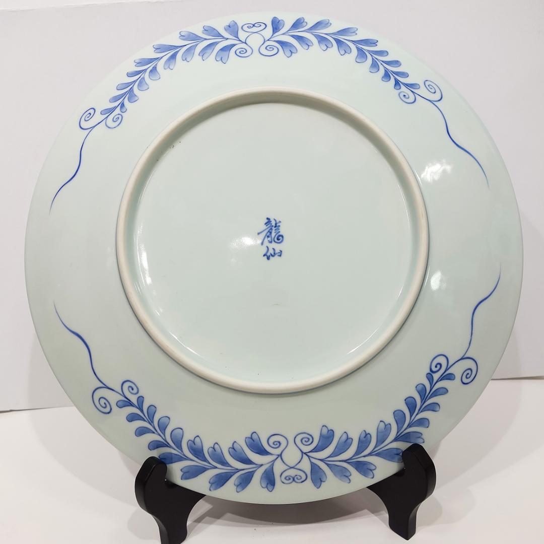 鍋島焼 色絵 柳に鷺文額皿 龍山／作 直径31cm 藍鍋島 大皿 白鷺 五穀豊穣