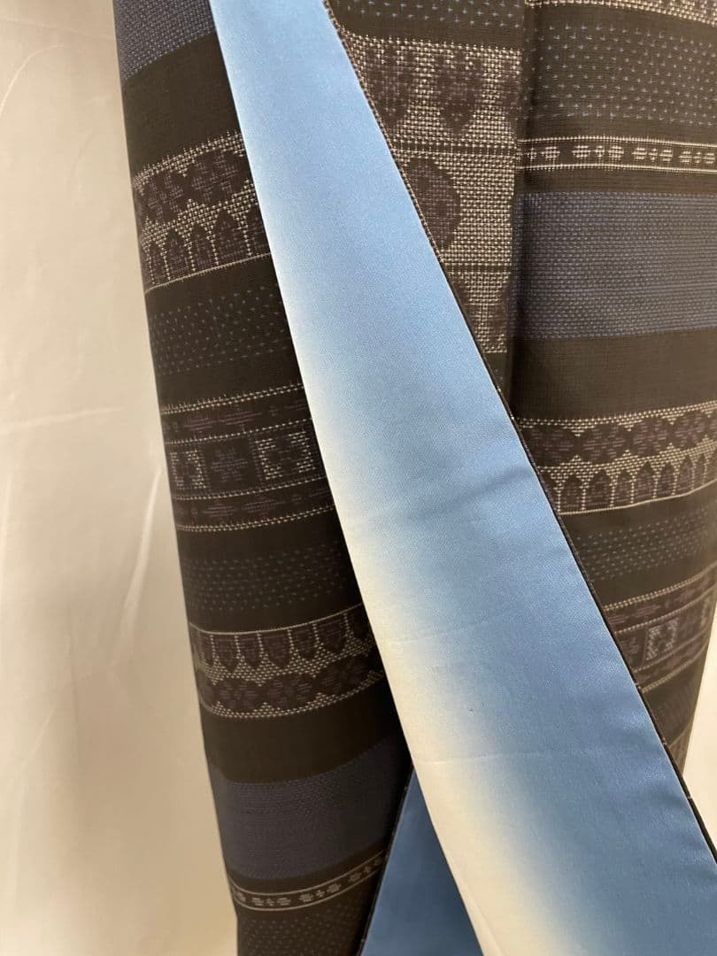 お見分け済美品　　藍泥　本場奄美大島紬　名古屋帯