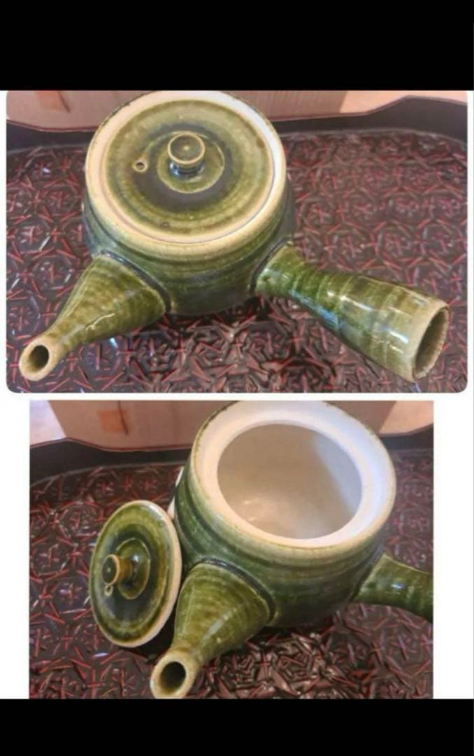 赤津焼 東窯 春草 茶器 急須、湯呑み×5客　茶道具