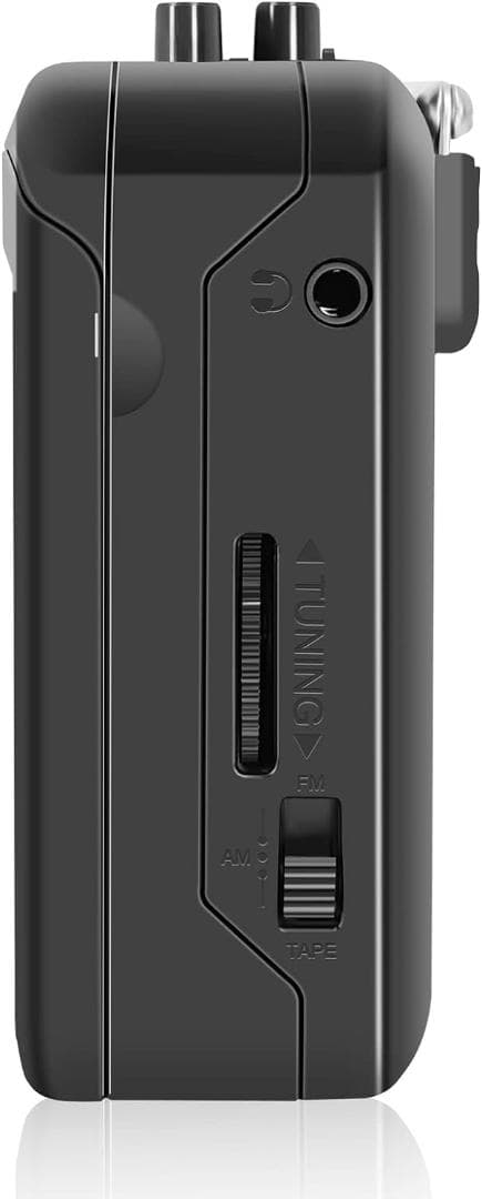 ポータブルカセットプレーヤー ラジオ機能付き 軽量・コンパクト ブラック色