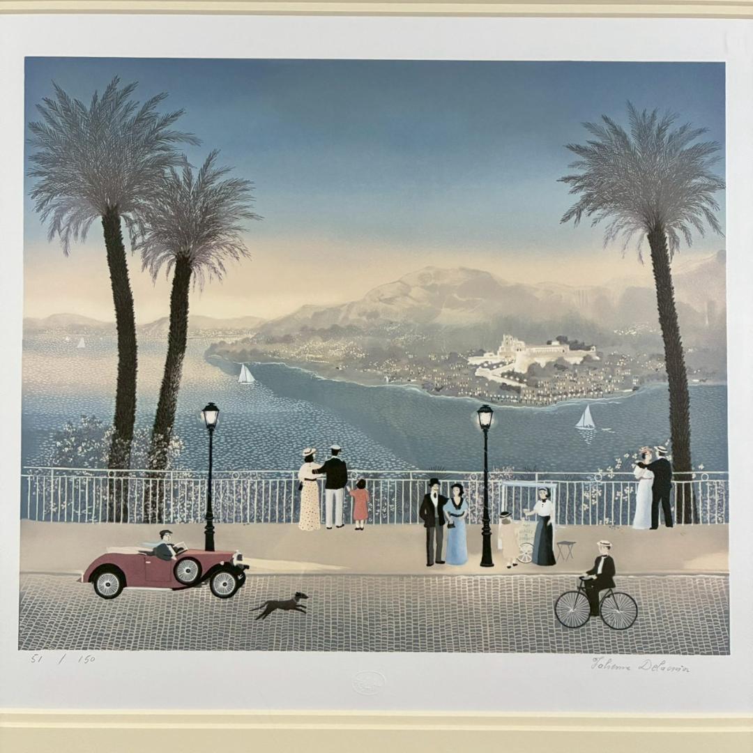美品 ファビアン・ドラクロワ「モンテカルロ」リトグラフ 直筆サイン入 お洒落額装