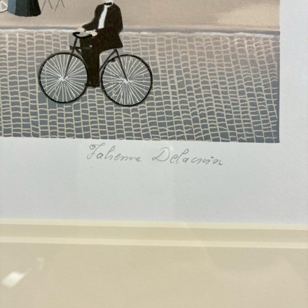 美品 ファビアン・ドラクロワ「モンテカルロ」リトグラフ 直筆サイン入 お洒落額装