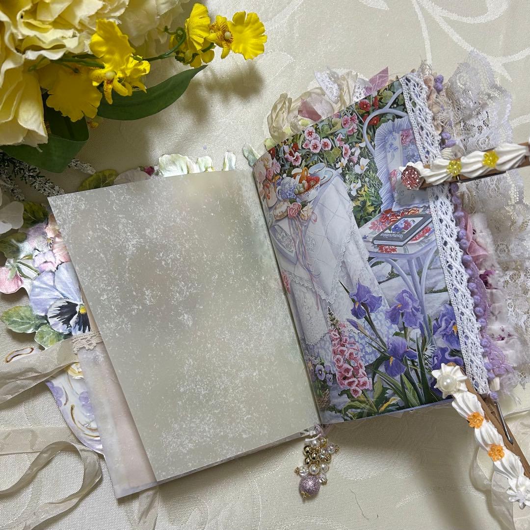 薔薇とレースのジャンクジャーナル・雑記帳　パンジー　For Ynu