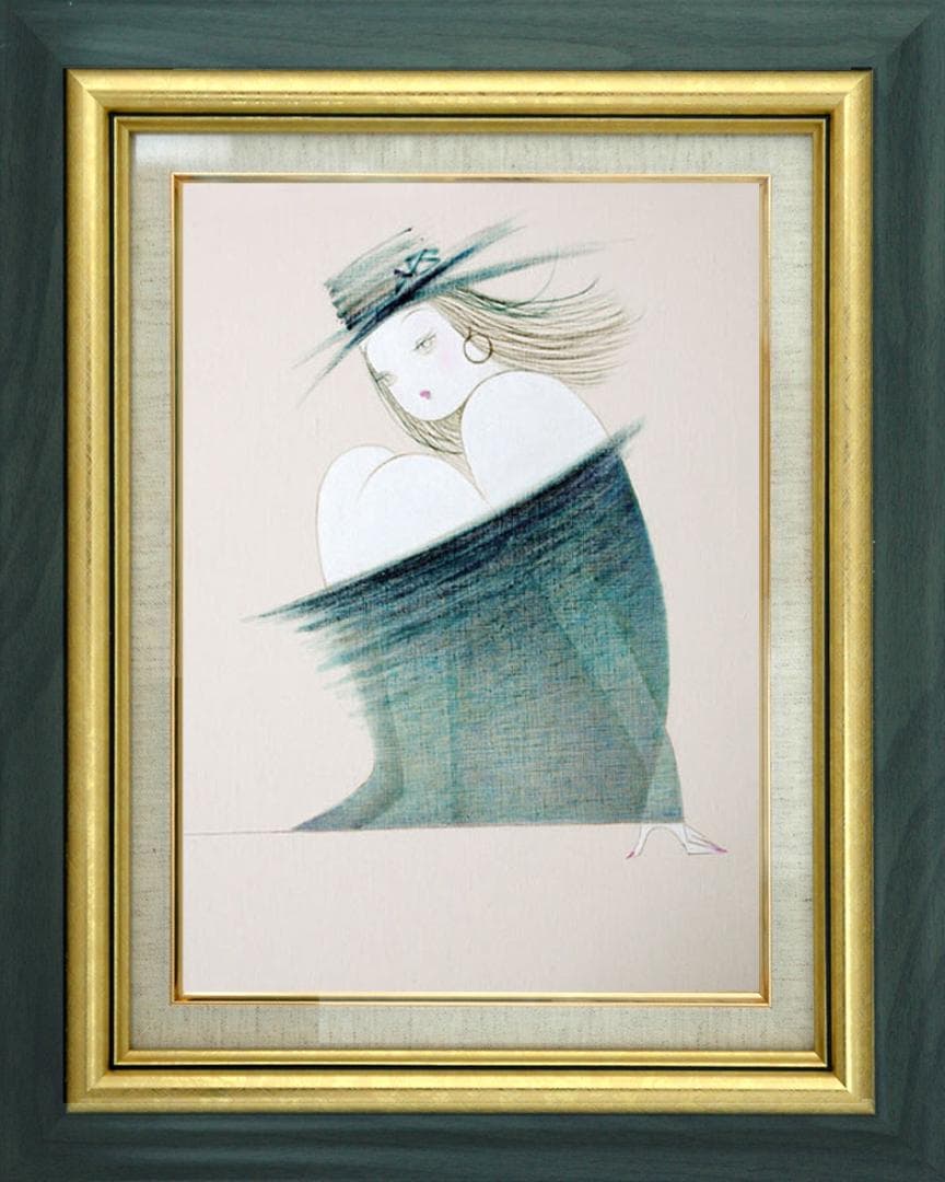 油絵 絵 絵画 インテリア 額付(銀) F6-080114 人物 女性像