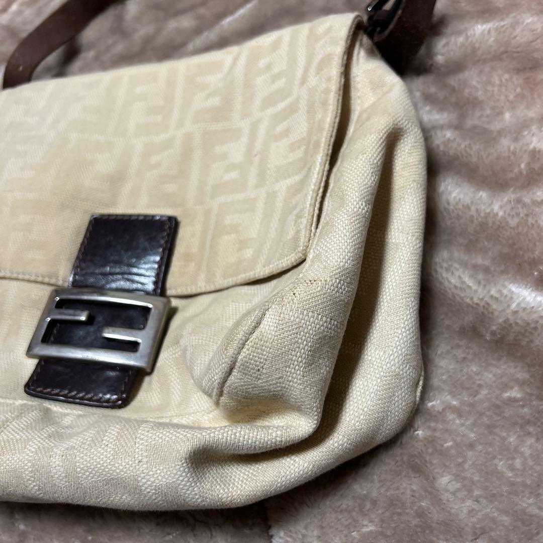 Fendi ベージュキャンバス ズッカ ハンドバッグ