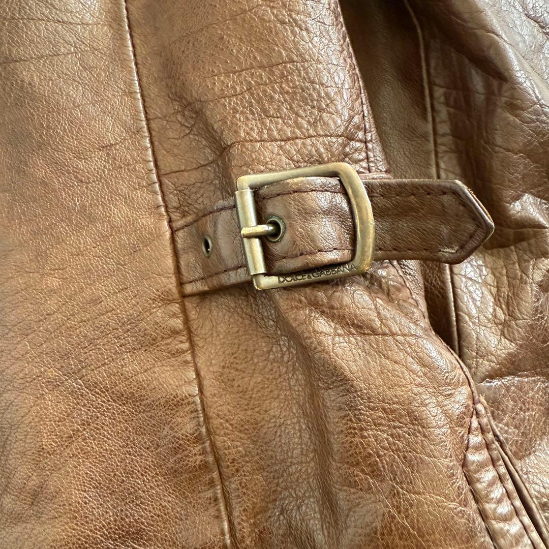 ドルチェアンドガッバーナ シングルライダース キルティング 牛革
