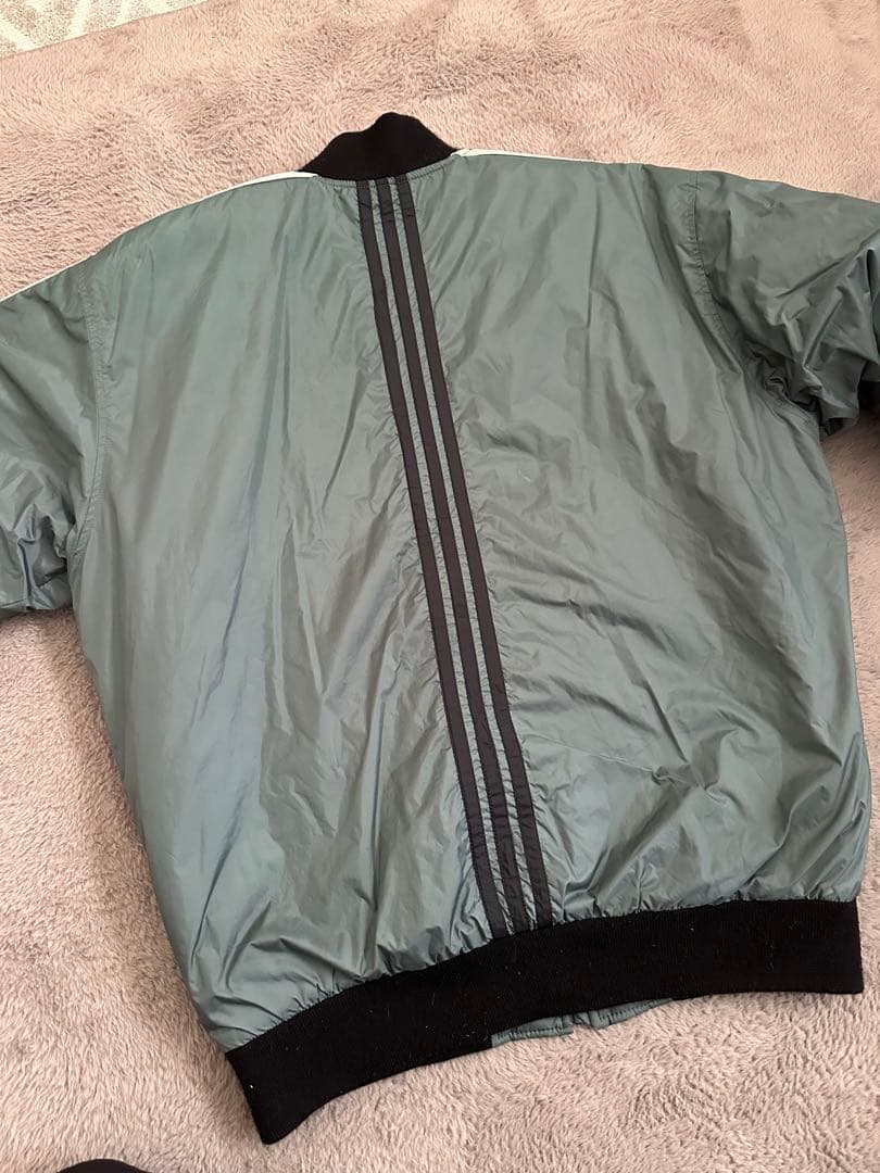 80s adidas ミリタリー ボンバー ジャケット レーシング カーキ