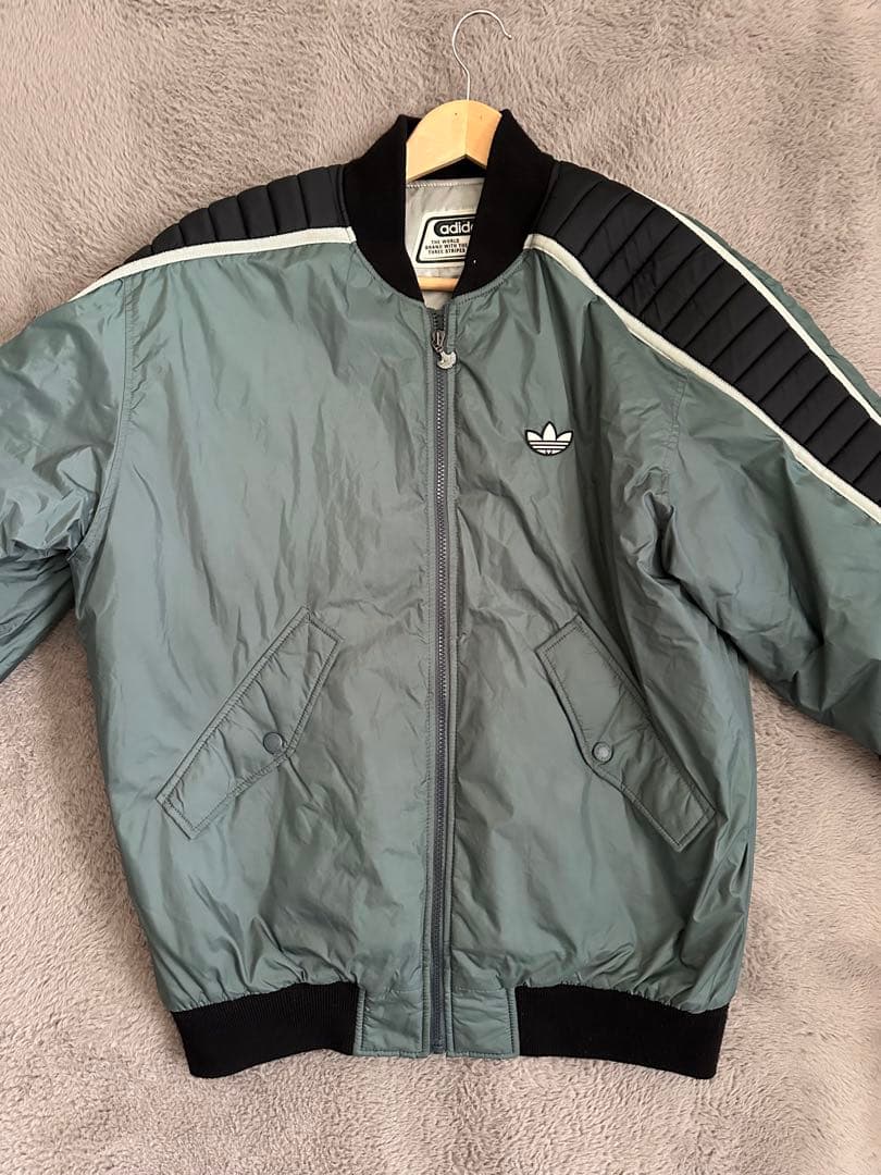 80s adidas ミリタリー ボンバー ジャケット レーシング カーキ