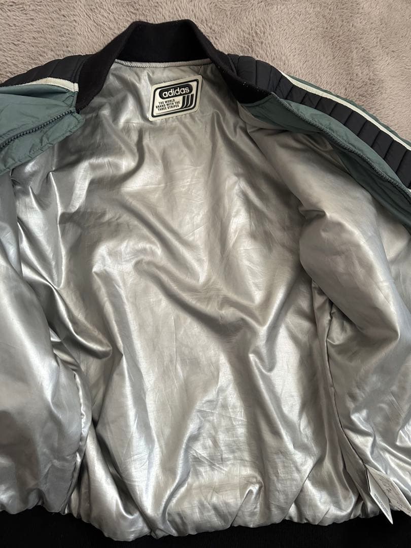 80s adidas ミリタリー ボンバー ジャケット レーシング カーキ