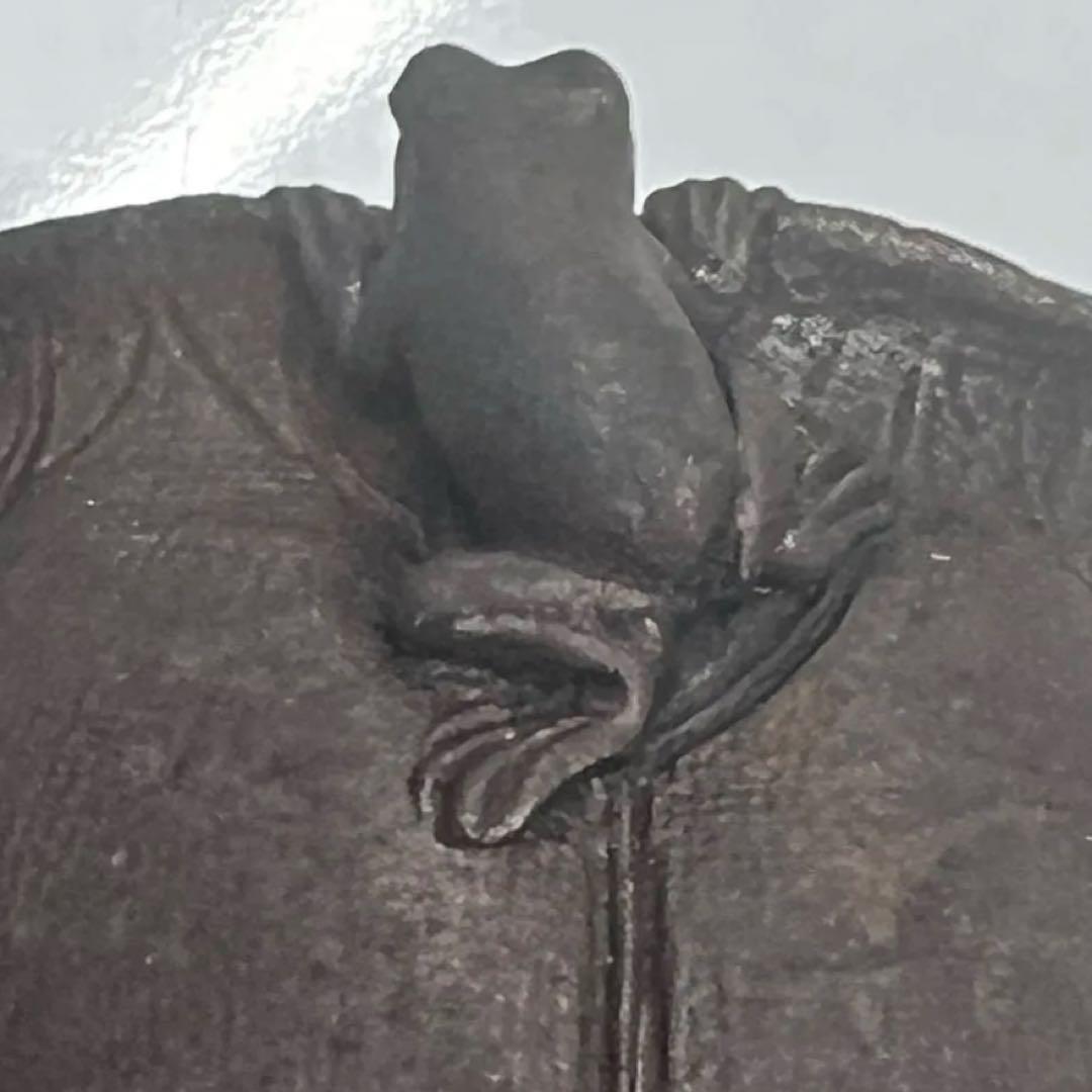 龍文堂造『安之介』　　　　　　　　　　　鉄瓶急須 龍と蛙　時代物　鉄煎茶道具