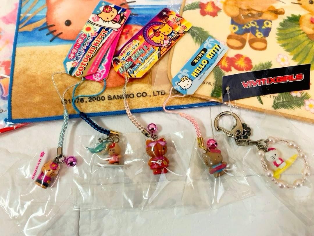 公*o様 希少レア　ご当地　日焼けキティ　ハワイ　海　根付　ミニタオル　☆まとめ