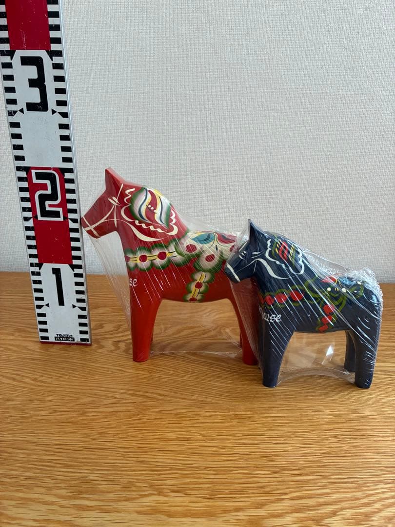 【専用】新品 未使用 未開封！ダーラナホース 20㎝と16㎝ 赤青 2体