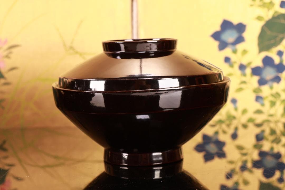 コーヒーじいさん専用　BJ021 時代輪島塗　波に雲上富士図金蒔絵　吸物椀　五客