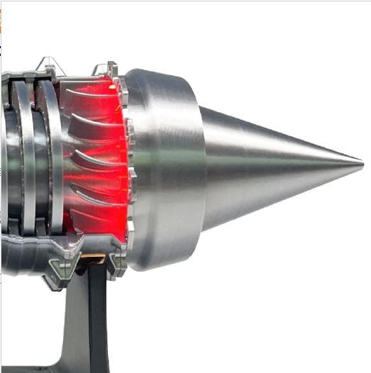 A 飛行機 エンジン 模型 完成品 回転 充電式 コレクション 光る 置物