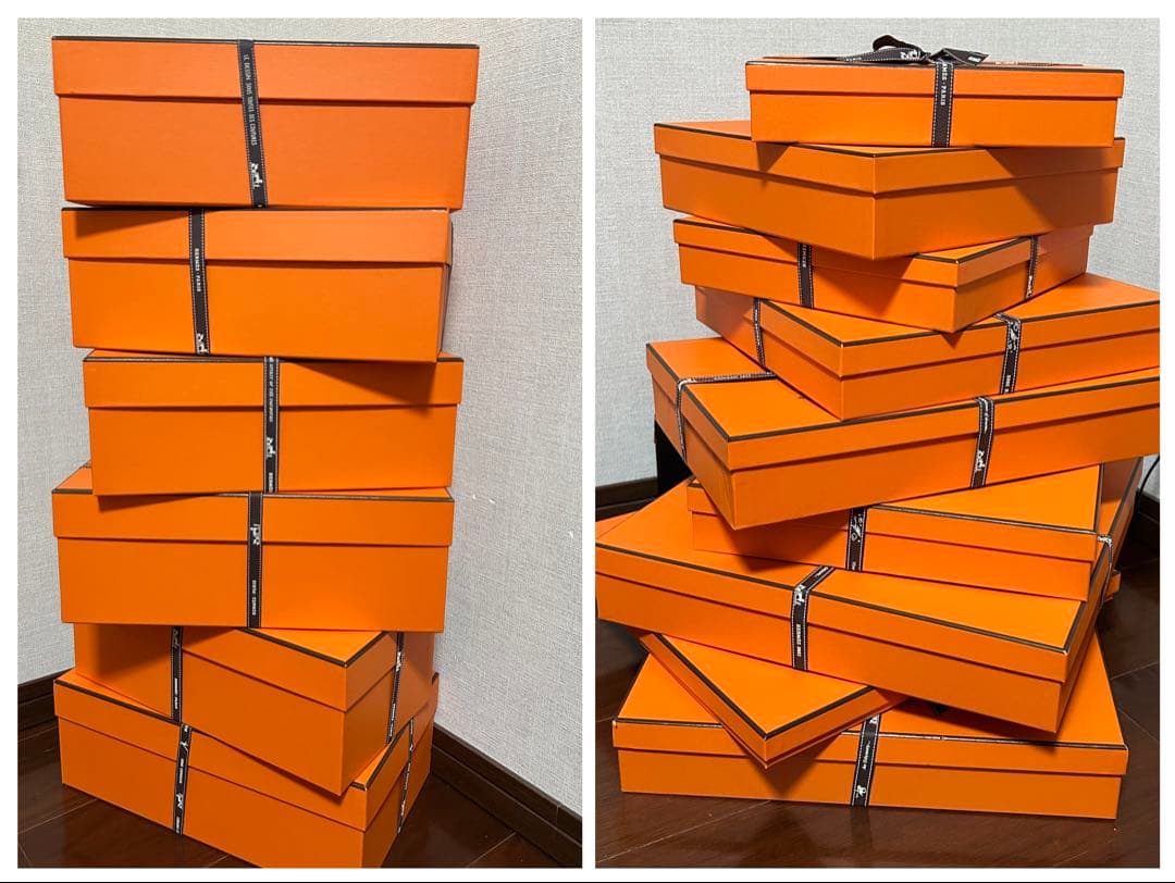 エルメス 15箱＋袋12枚＋リボン13箱のみ セット シューズボックス プレタ